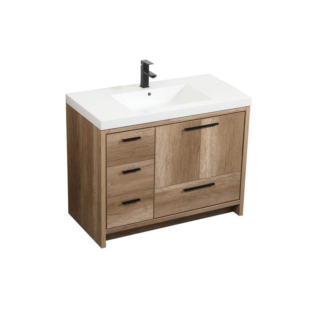 42 inch Single bathroom vanity in natural oak. Picture 8