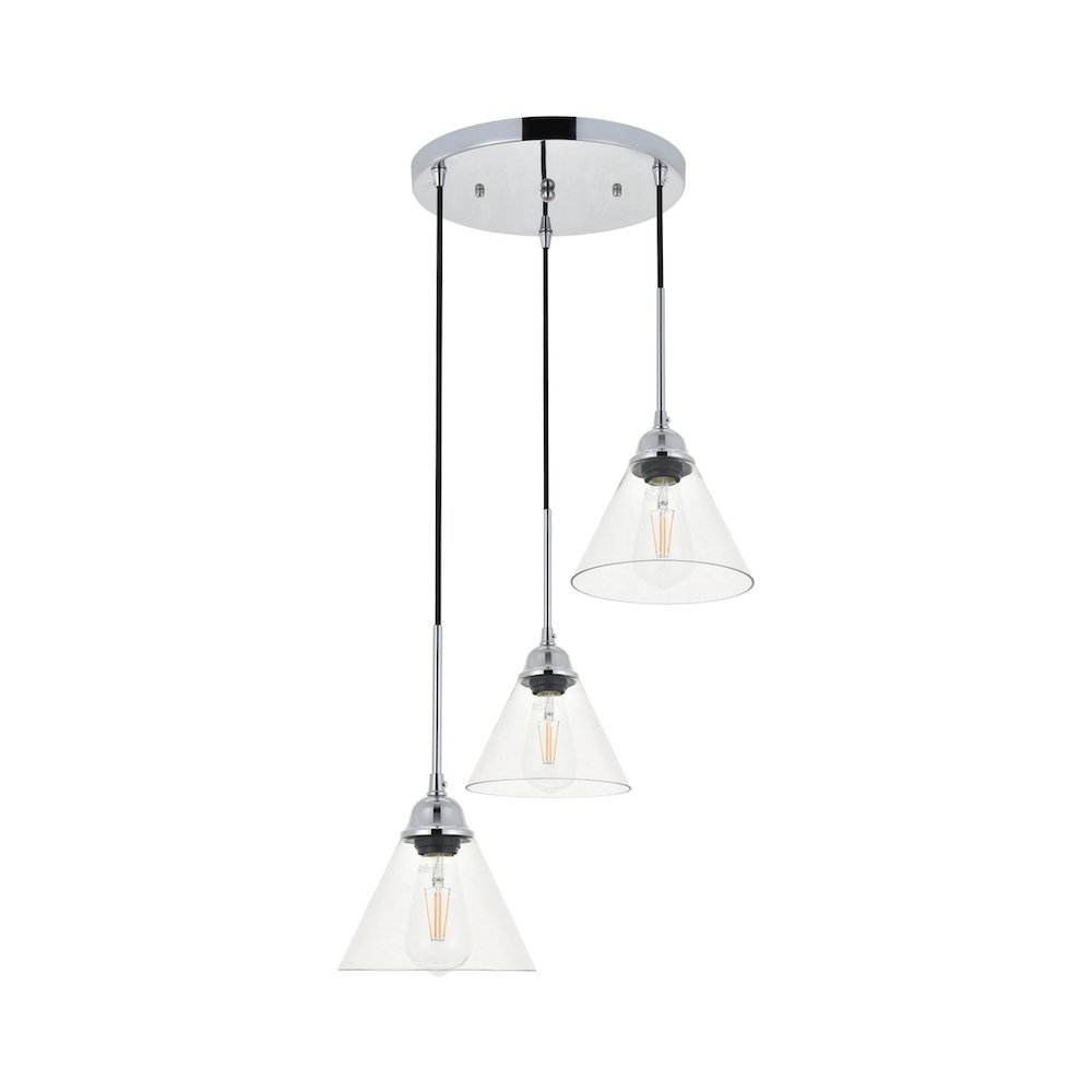 Histoire 3 Light Chrome Pendant. Picture 5