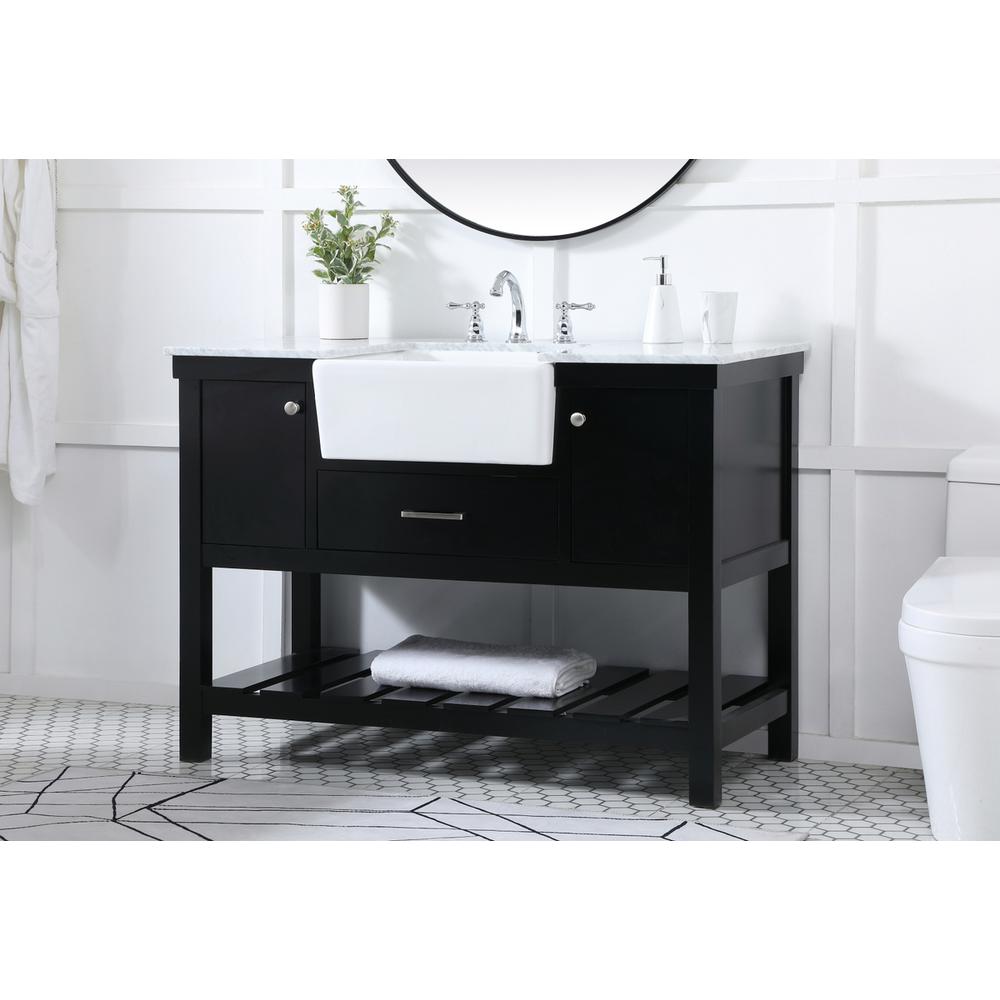 48 inch Single bathroom vanity in black. Picture 2