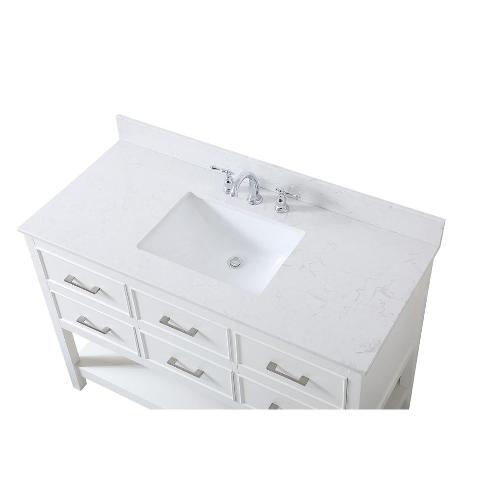 48 inch Single bathroom vanity in white with backsplash. Picture 10