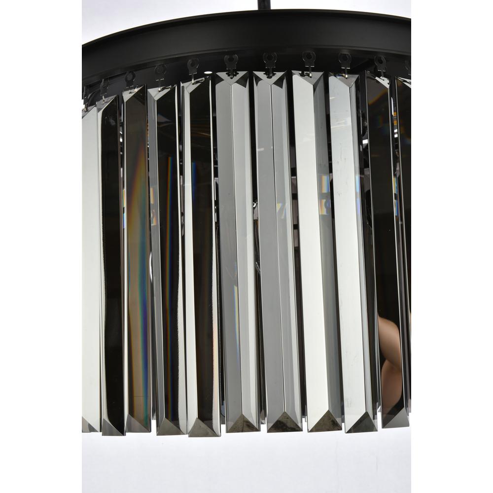 Sydney 6 light Matte Black Flush Mount Silver Shade (Grey) Royal Cut Crystal. Picture 4