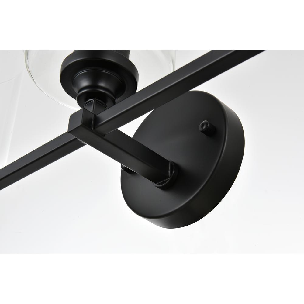 Mayson 3 light Black and Clear Bath Sconce. Picture 6