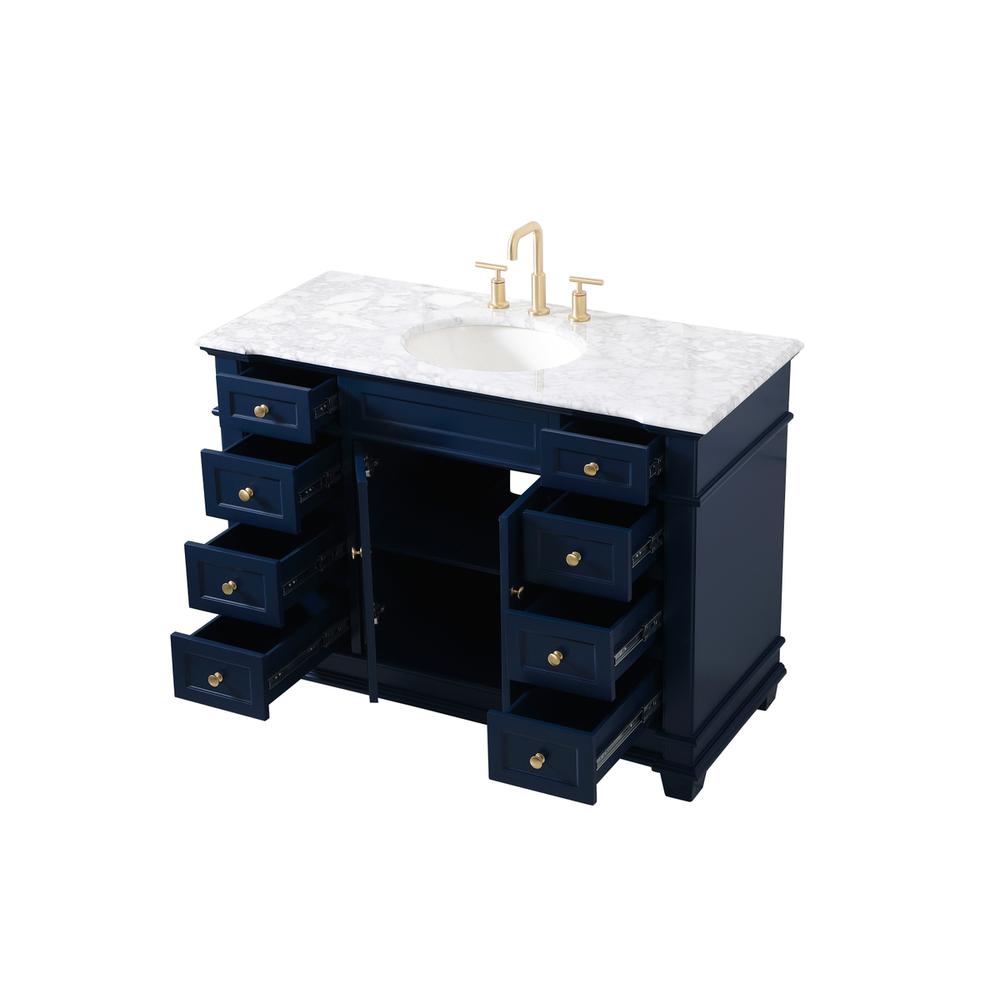 48 inch Single Bathroom Vanity set in Blue. Picture 9