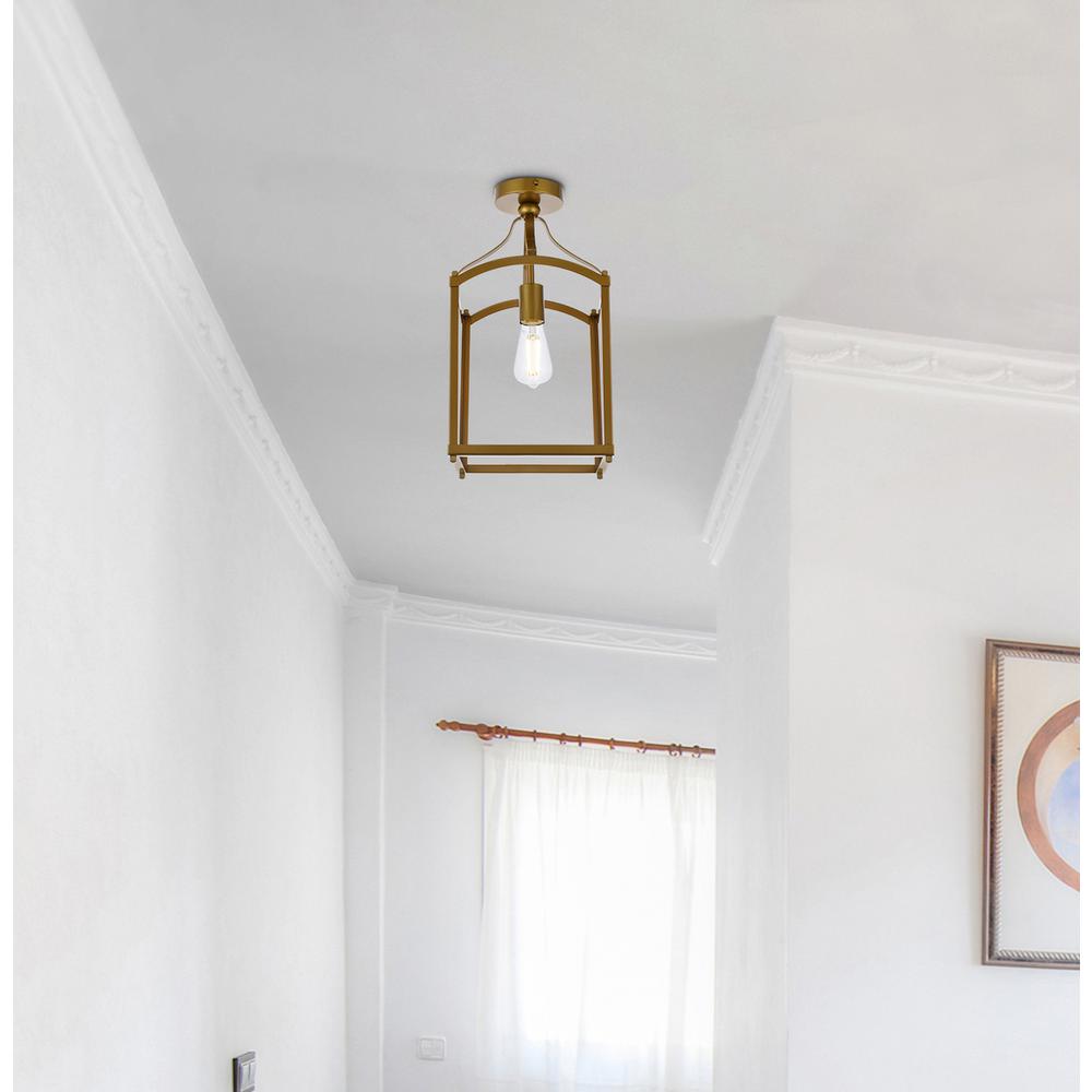Janet 1 light flush mount in brass. Picture 7