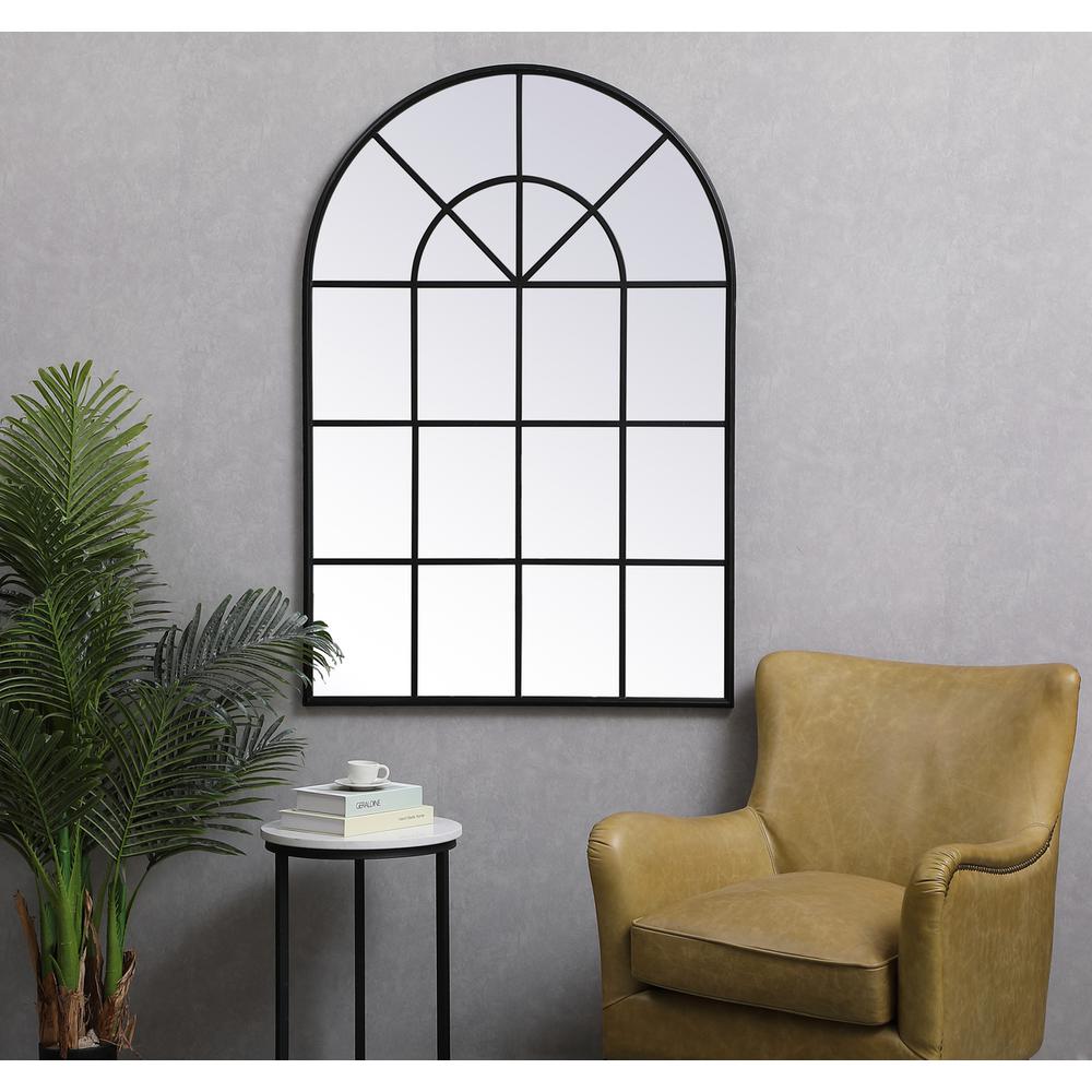 Metal windowpane mirror 36 inch x 53 inch in Black. Picture 6