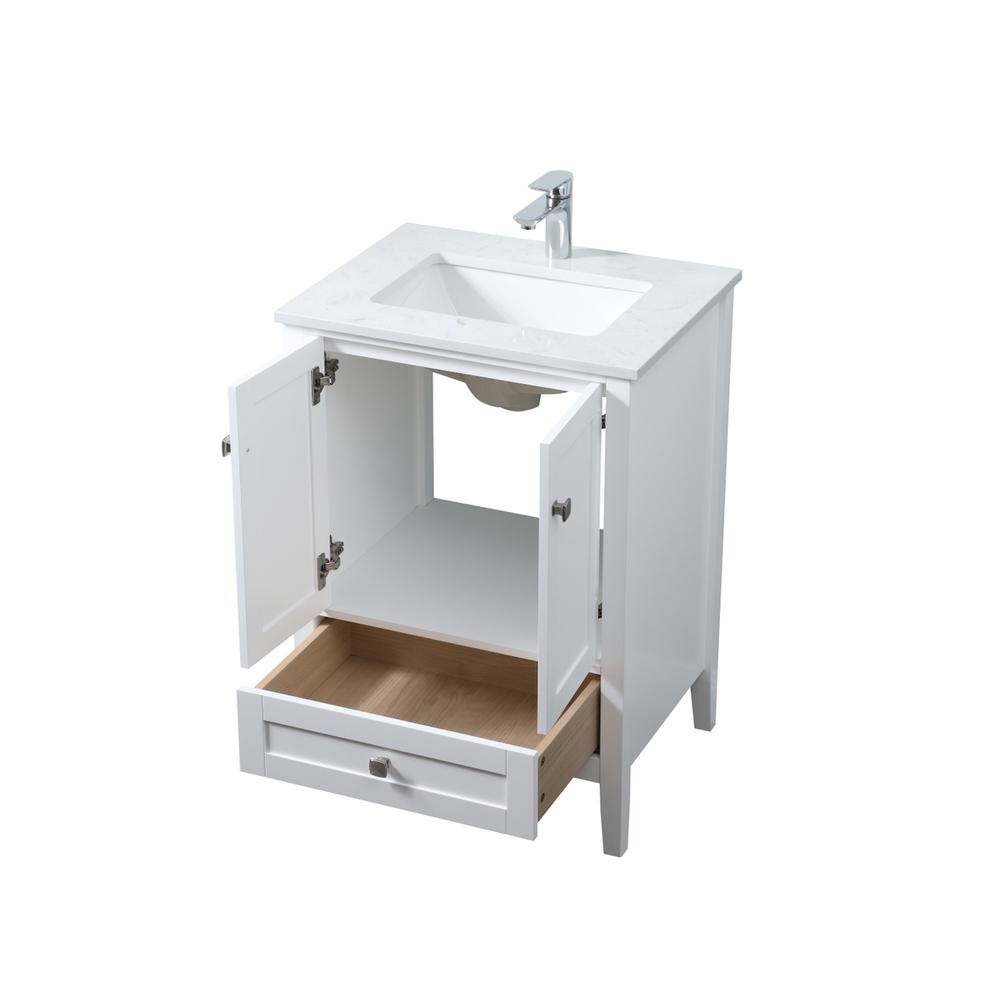 24 Inch SIngle Bathroom Vanity In White. Picture 9