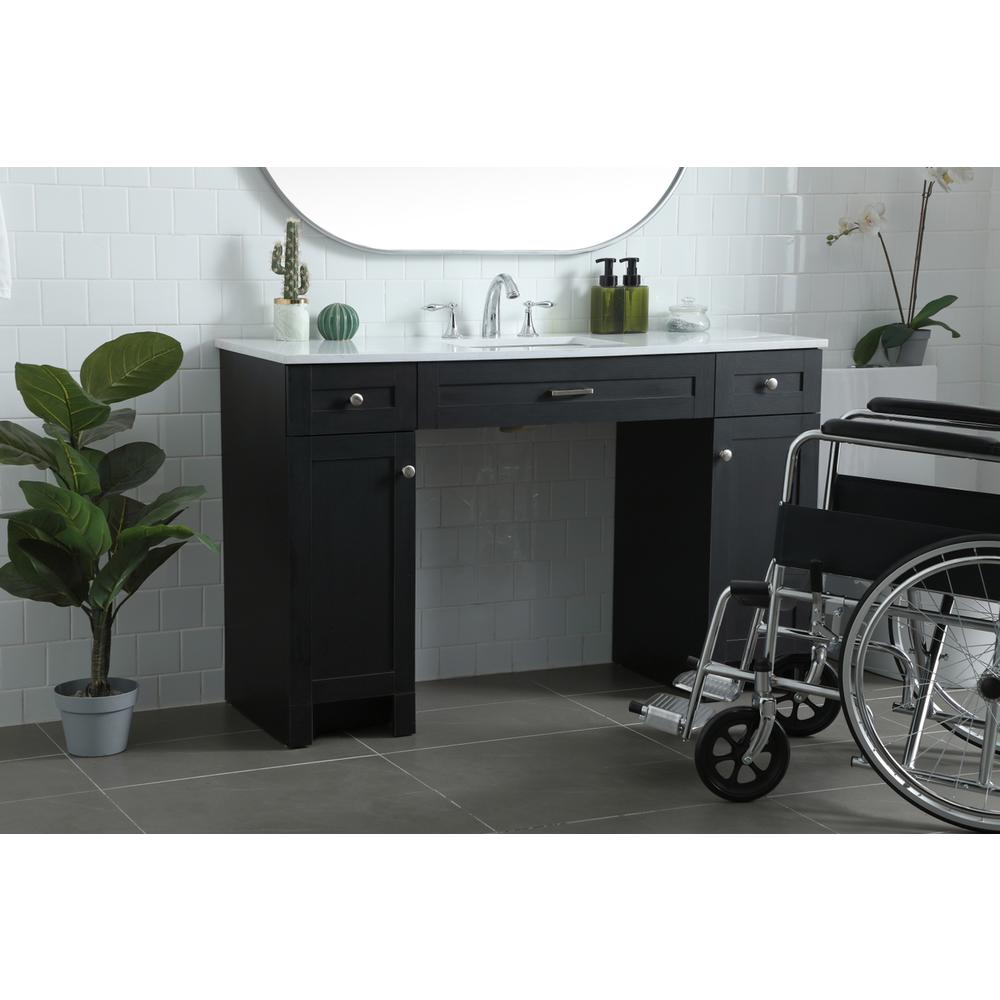 54 Inch ADA Compliant Bathroom Vanity In Black. Picture 2