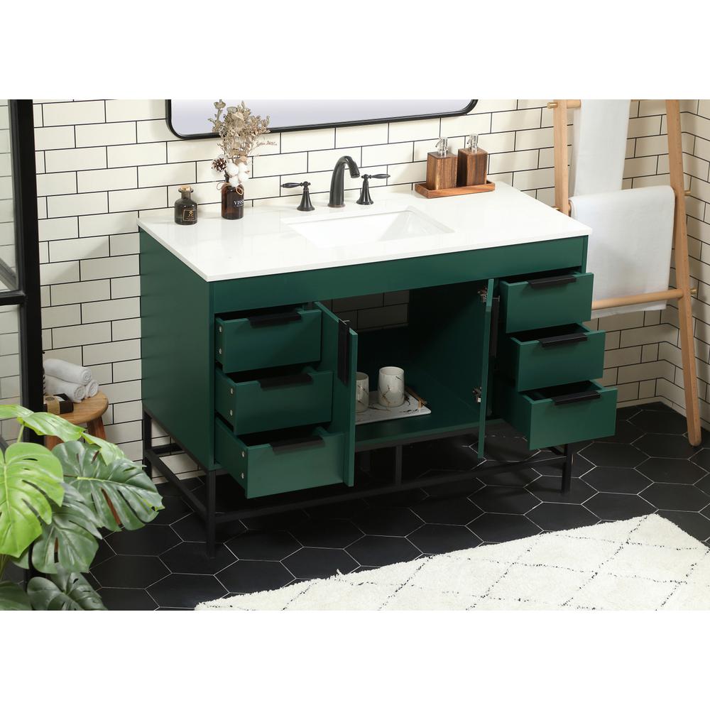 48 inch Single bathroom vanity in green. Picture 3