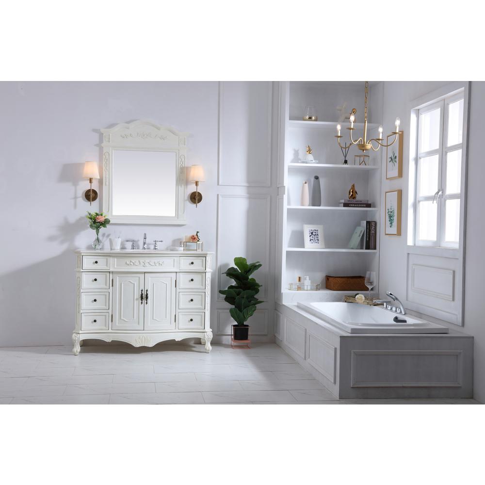48 inch Single Bathroom vanity in antique white. Picture 8