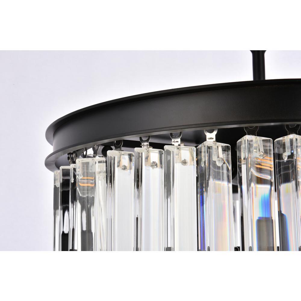 Sydney 6 light Matte Black Pendant Clear Royal Cut Crystal. Picture 4