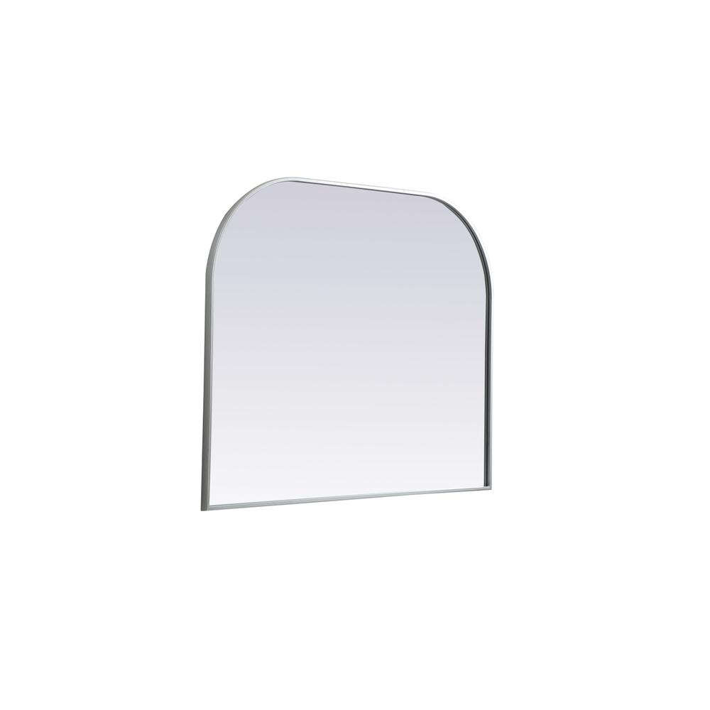Metal Frame Arch Mirror 42x34 Inch in Silver. Picture 7