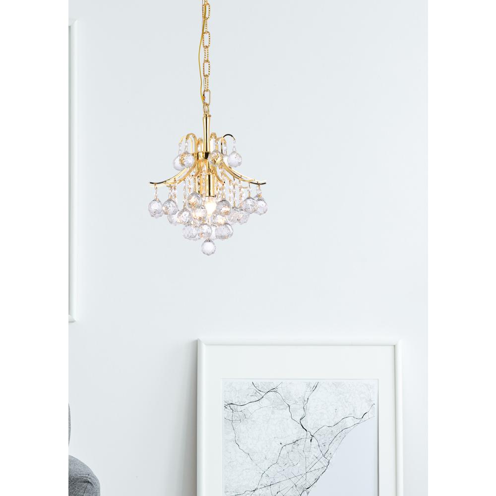 Toureg 3 light Gold Pendant Clear Royal Cut Crystal. Picture 7