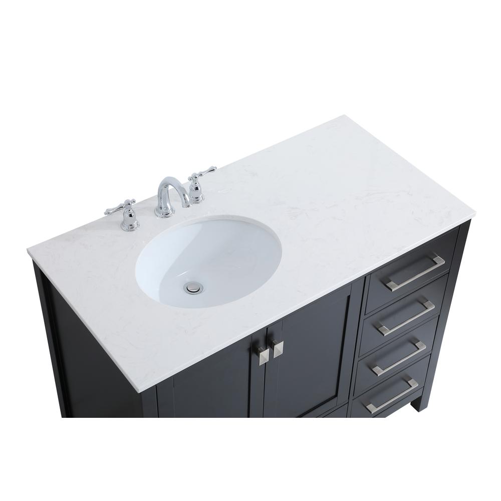 42 inch Single Bathroom Vanity in Black. Picture 9