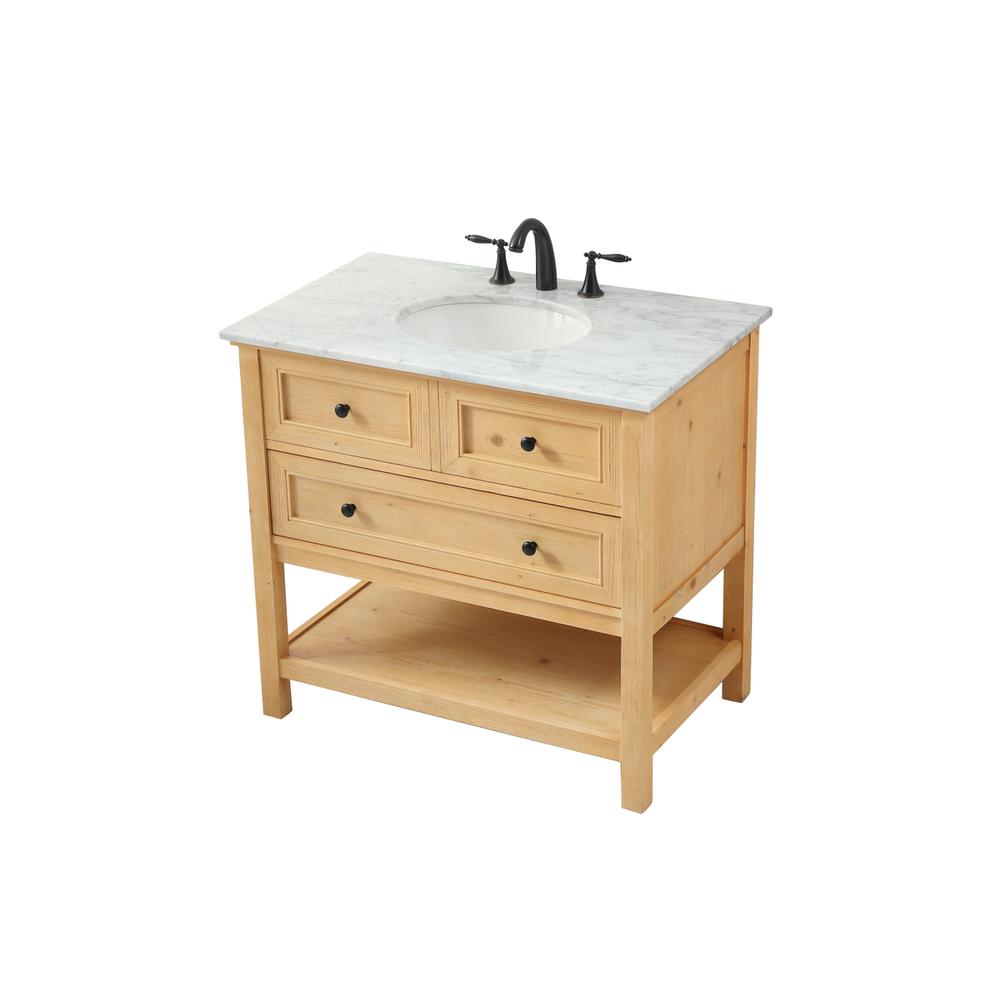 36 inch Single bathroom vanity in natural wood. Picture 8