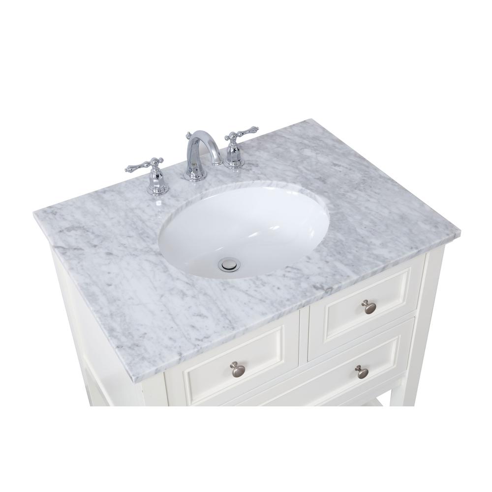 30 in. Single bathroom vanity set in White. Picture 13
