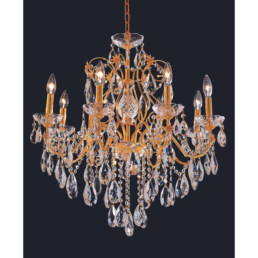 St. Francis 8 light Gold Chandelier Clear Royal Cut Crystal. Picture 1