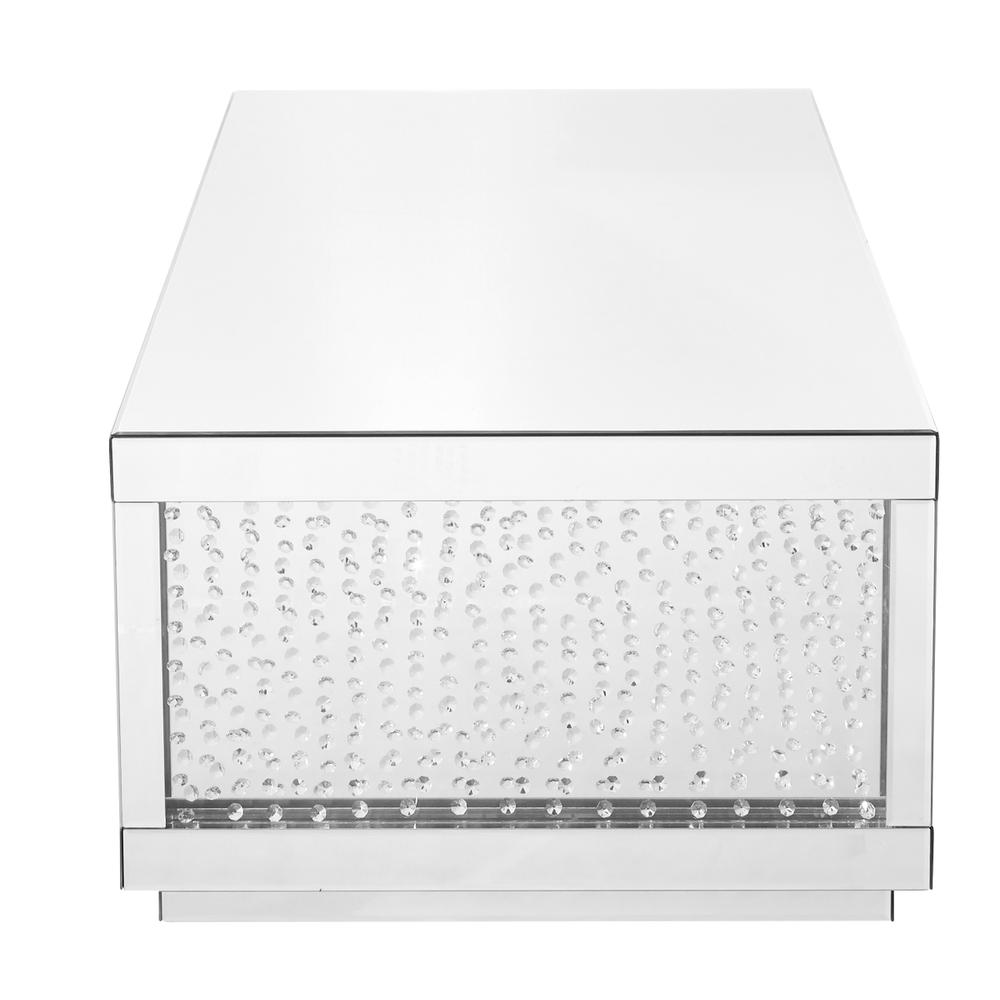 48 inch Rectangle Crystal Coffee Table In Clear Mirror Finish. Picture 7
