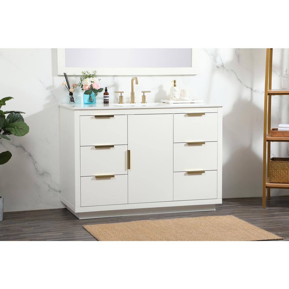 48 inch Single bathroom vanity in white. Picture 2