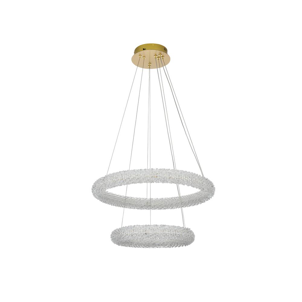 Bowen 24 inch Adjustable LED Chandelier in Satin Gold. Picture 8
