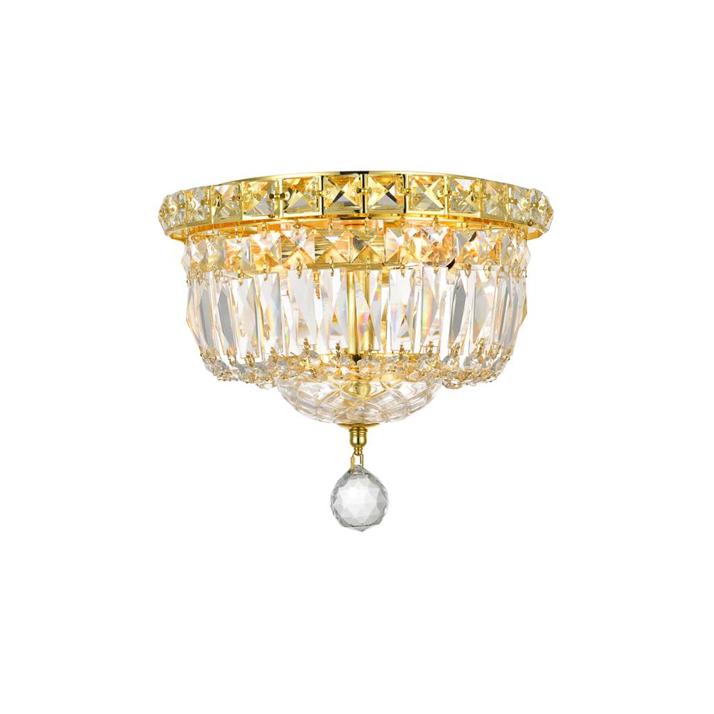 Tranquil 4 light Gold Flush Mount Clear Royal Cut Crystal. Picture 6