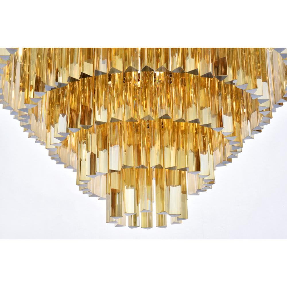 Sydney 17 light polished nickel Flush Mount Golden Teak. Picture 3