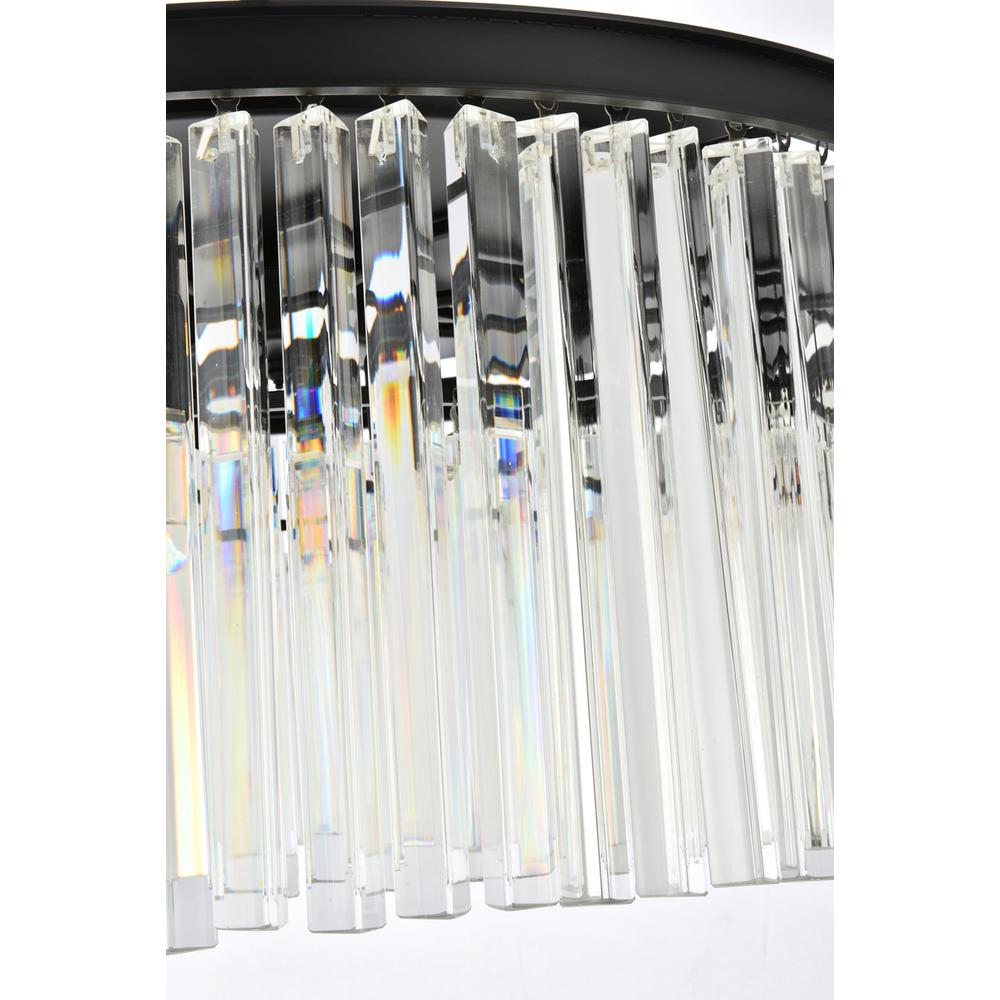 Sydney 8 light Matte Black Flush Mount Clear Royal Cut Crystal. Picture 5