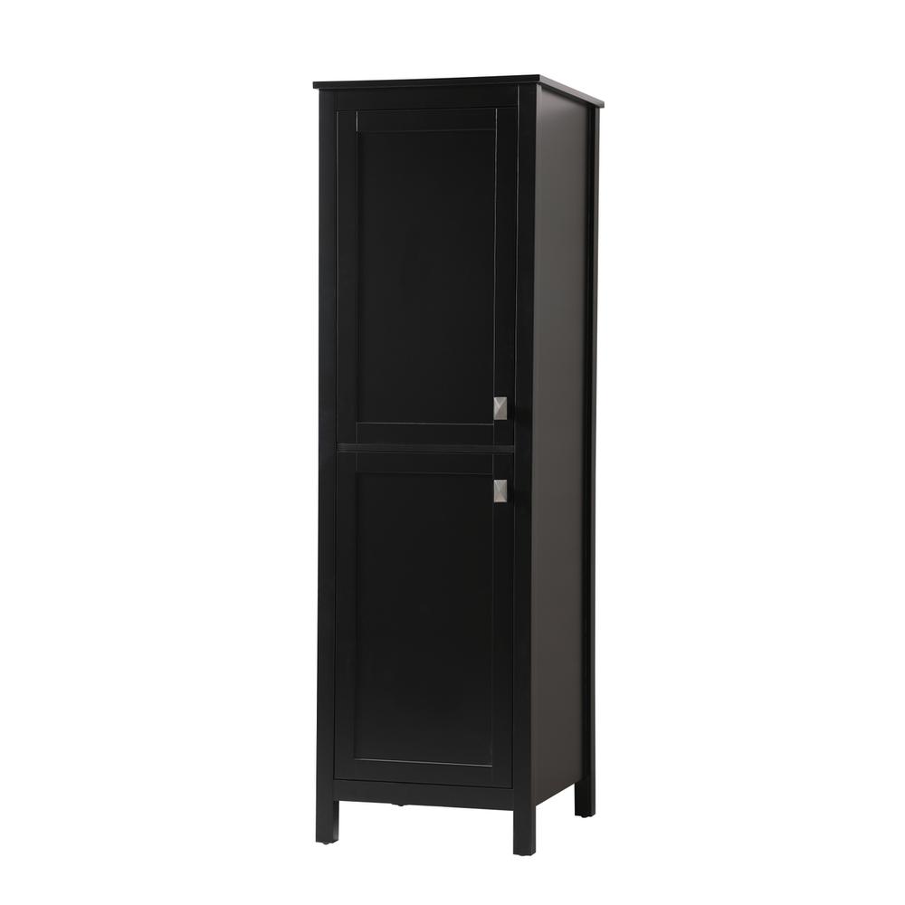 20 Inch Wide Bathroom Linen Storage Freestanding Cabinet In Black. Picture 2