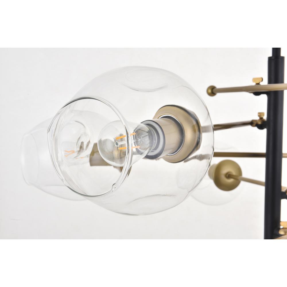Paragon 6 light Matte Black and Brass Pendant. Picture 8