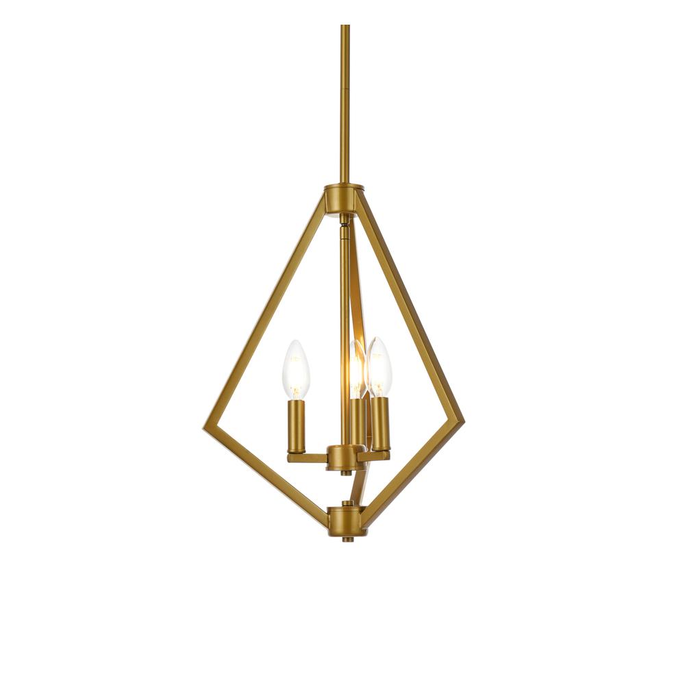 Irina 3 lights pendant in brass. Picture 2