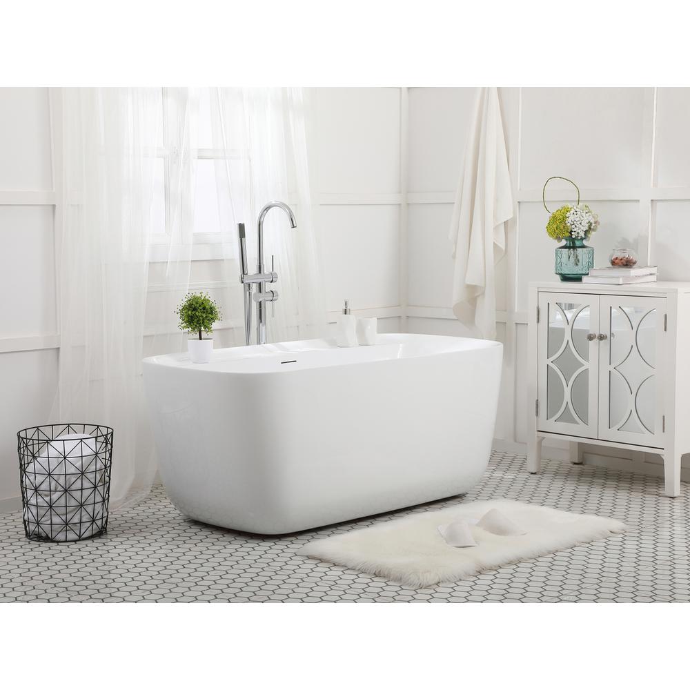 59 inch soaking bathtub in glossy white. Picture 2