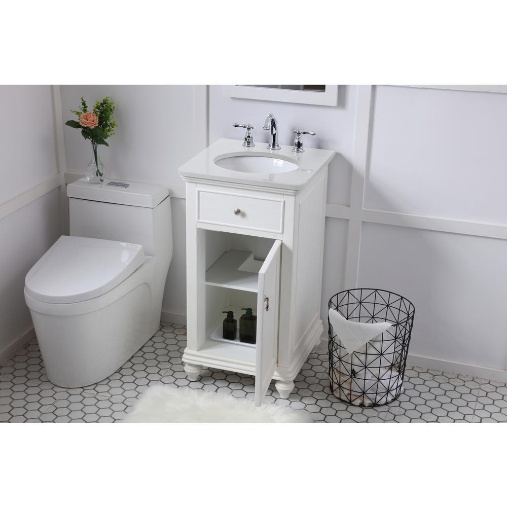 19 inch Single Bathroom vanity in antique white. Picture 3