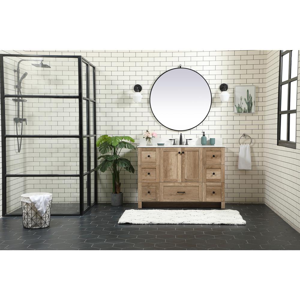 48 inch Single bathroom vanity in natural oak with backsplash. Picture 4
