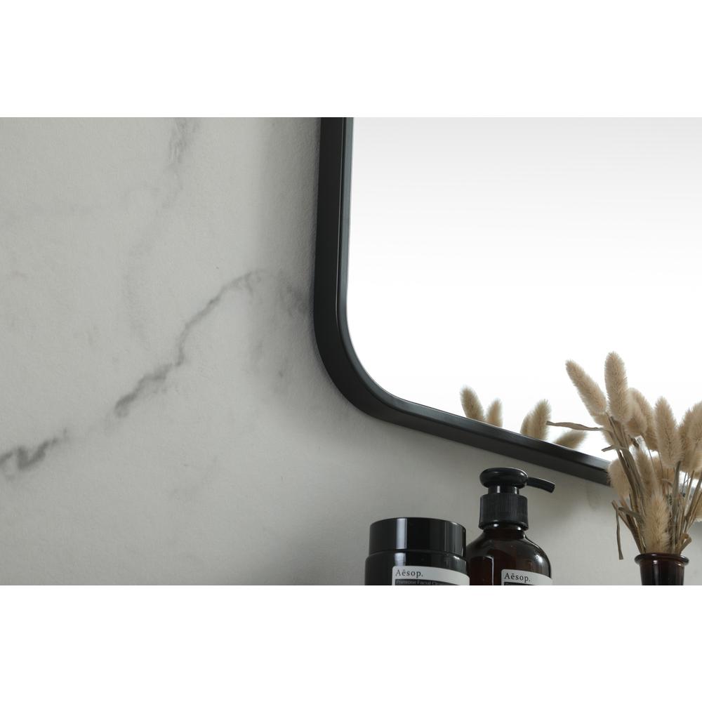 Soft corner metal square mirror 42x42 inch in Black. Picture 6