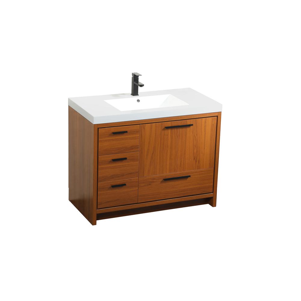 42 inch Single bathroom vanity in Teak. Picture 8