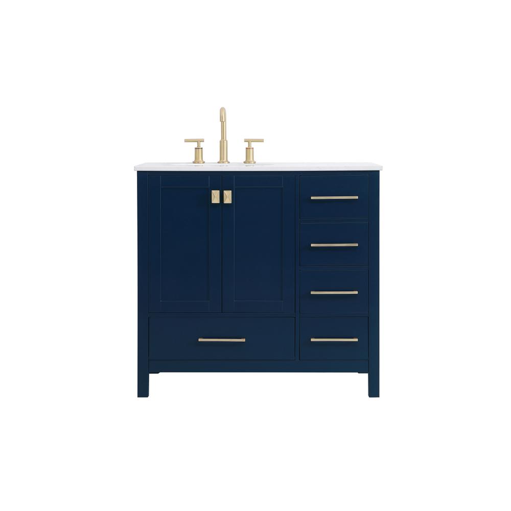 36 inch Single Bathroom Vanity in Blue. Picture 1