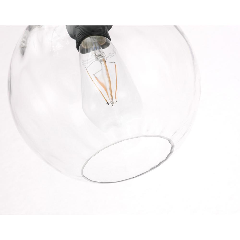 Cashel 1 light Black and Clear glass pendant. Picture 11
