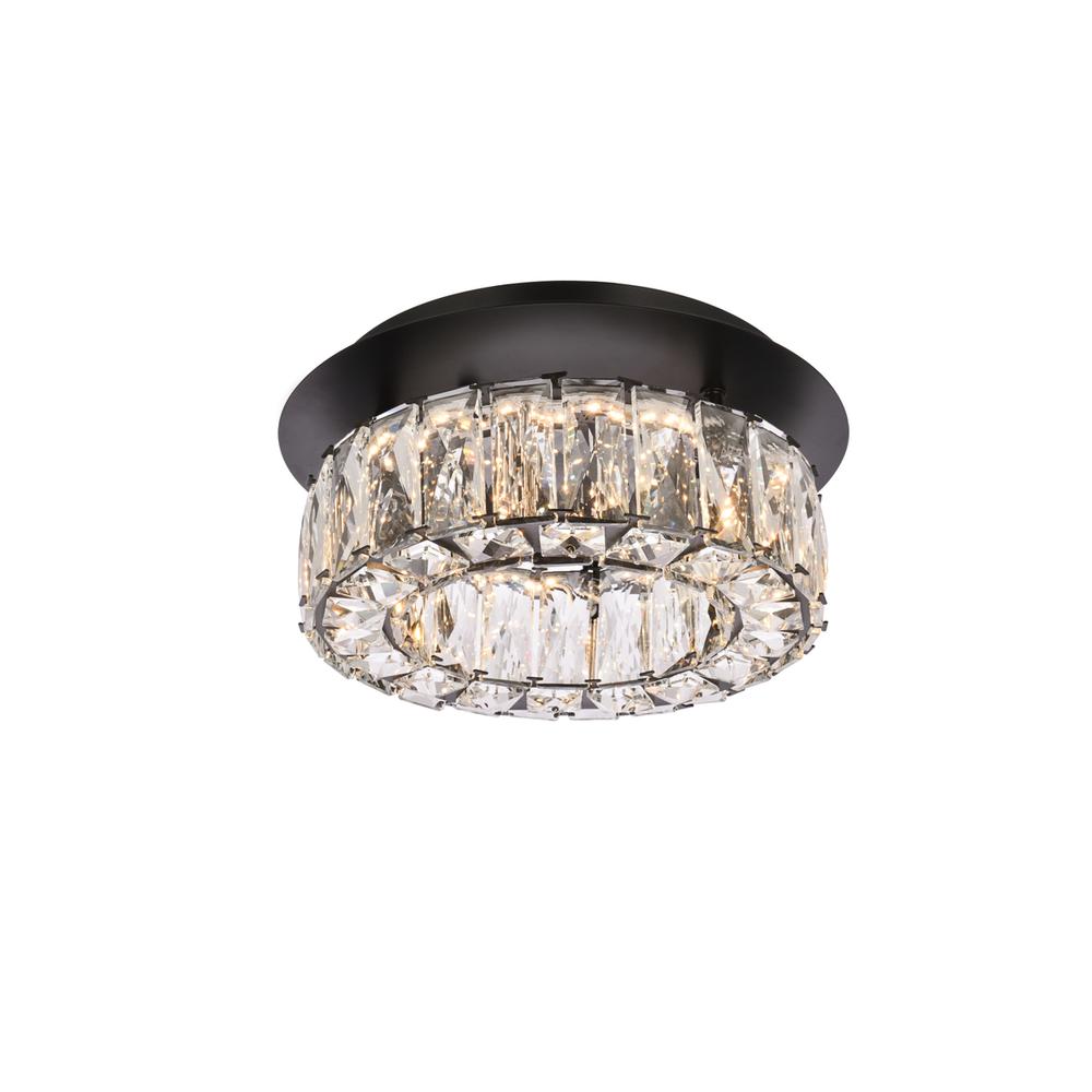 Monroe 12 inch LED Single flush mount in black. Picture 2