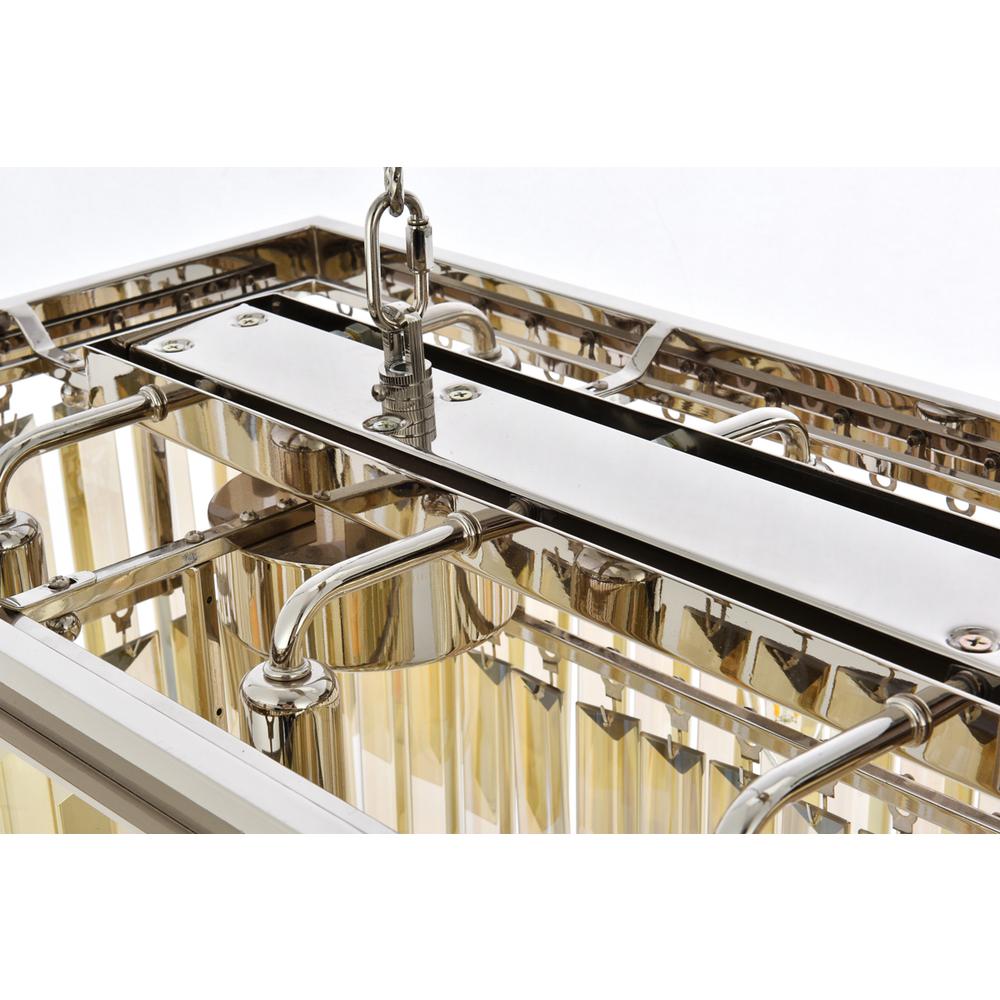 Sydney 12 light polished nickel Chandelier Golden Teak (Smoky) Royal Cut Crystal. Picture 4