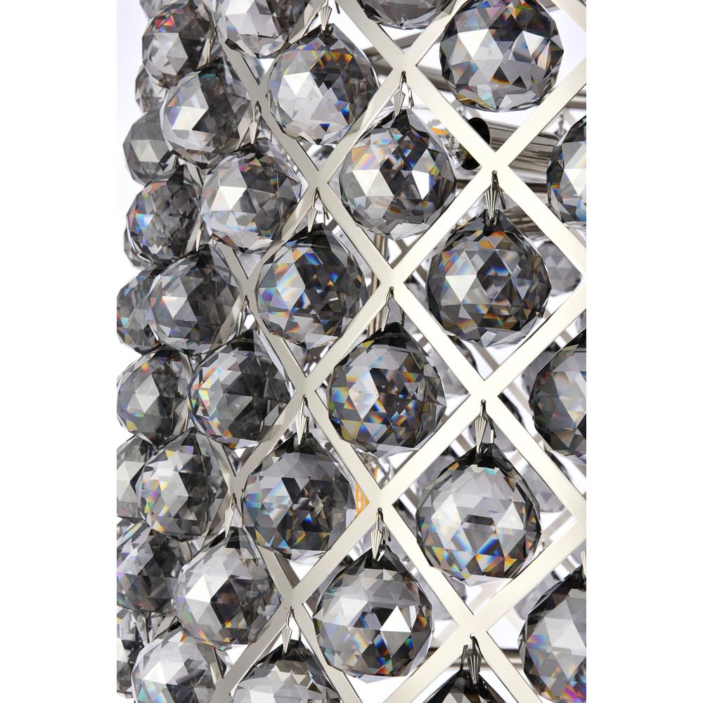 Madison 8 light polished nickel Chandelier Silver Shade (Grey) Royal Cut Crystal. Picture 4