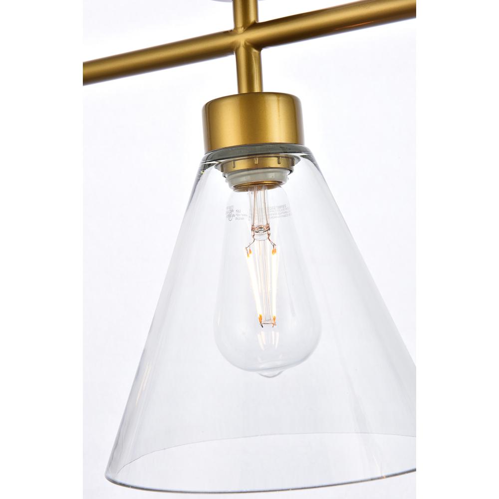 Mera 3 lights brass pendant. Picture 5