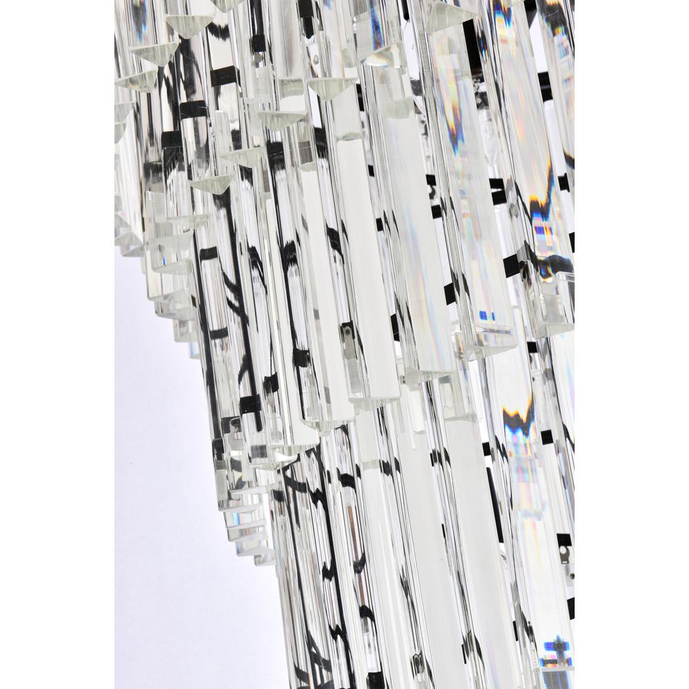 Sydney 30 inch spiral crystal chandelier in matte black. Picture 5
