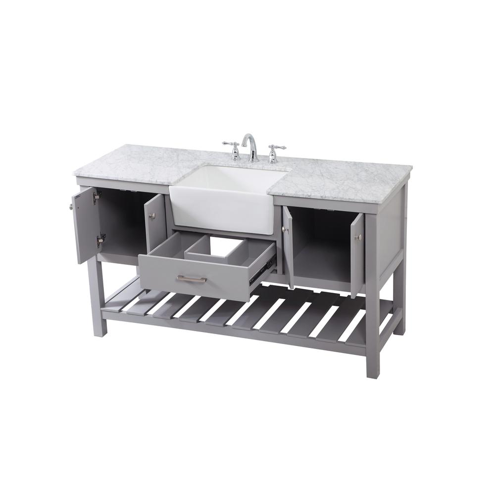 60 inch Single bathroom vanity in grey. Picture 9