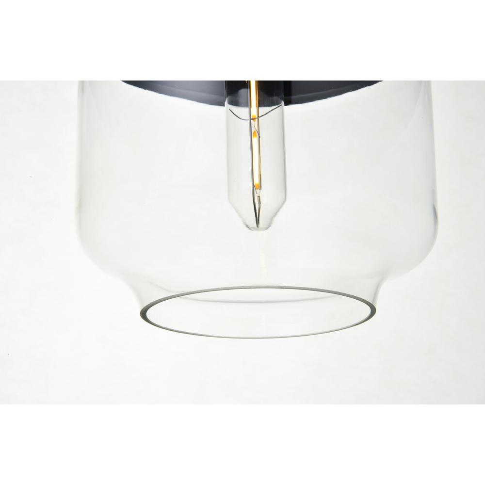 Ashwell 1 Light Black Pendant With Clear Glass. Picture 3