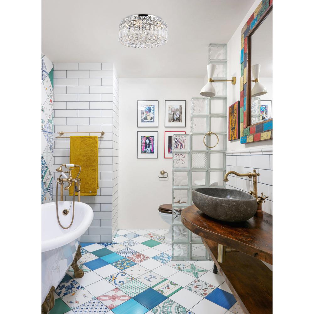 Maxime 4 light Chrome Flush Mount Clear Royal Cut Crystal. Picture 8