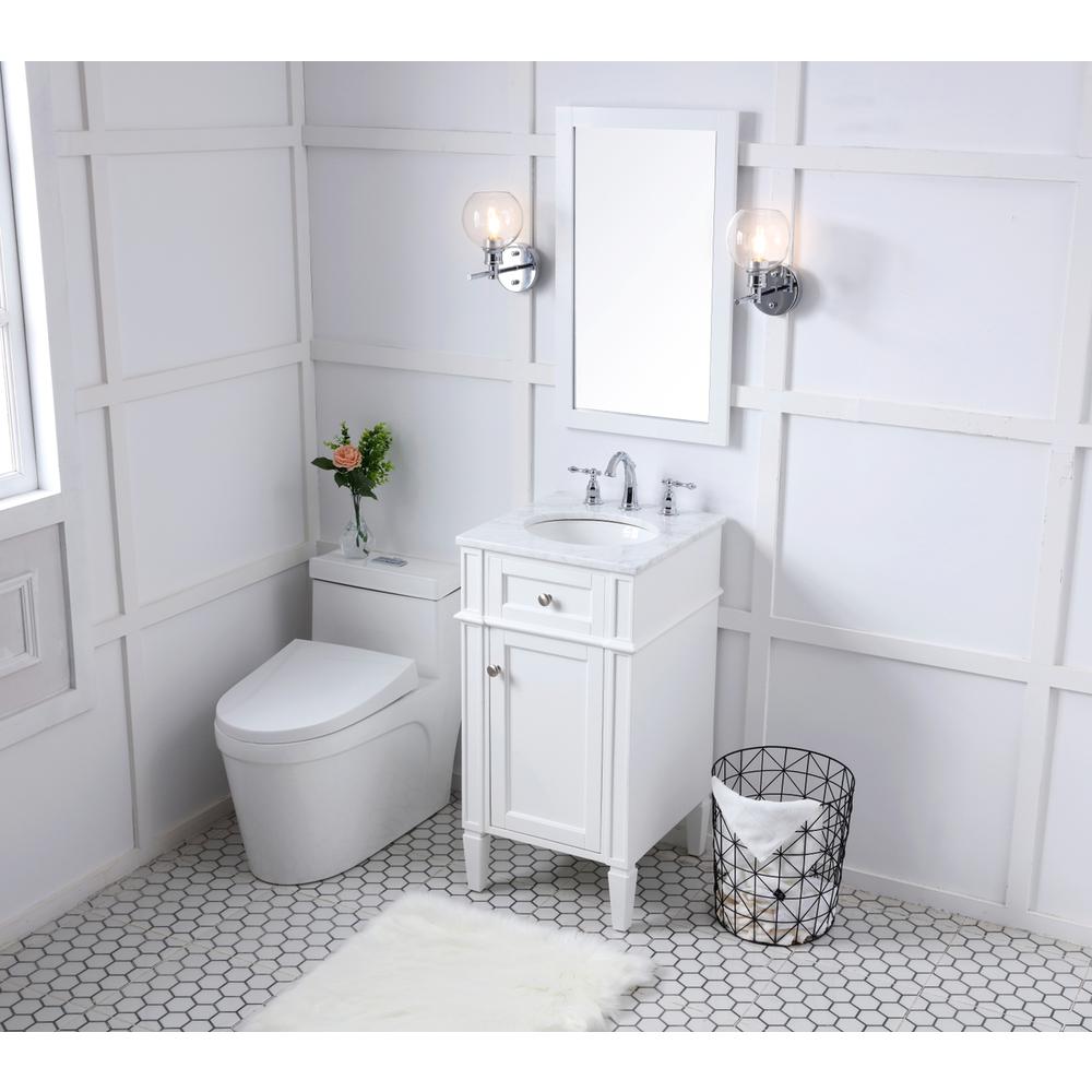 18 in. Single Bathroom Vanity set in white. Picture 10