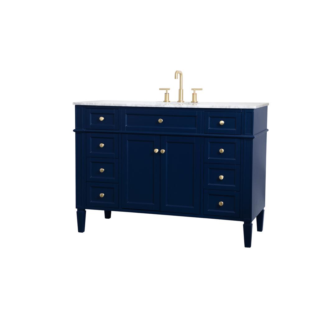 48 inch Single bathroom vanity in blue. Picture 6