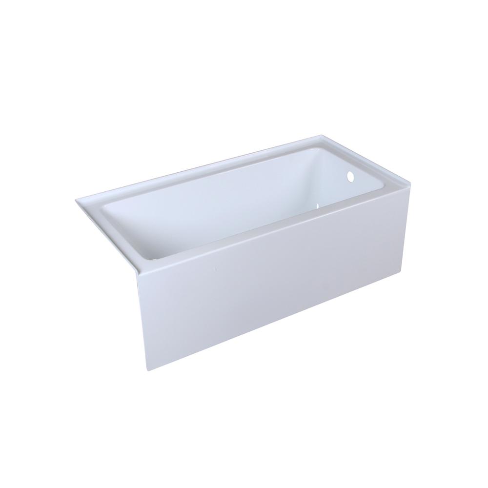 Alcove soaking bathtub 30x60 inch right drain in glossy white. Picture 8
