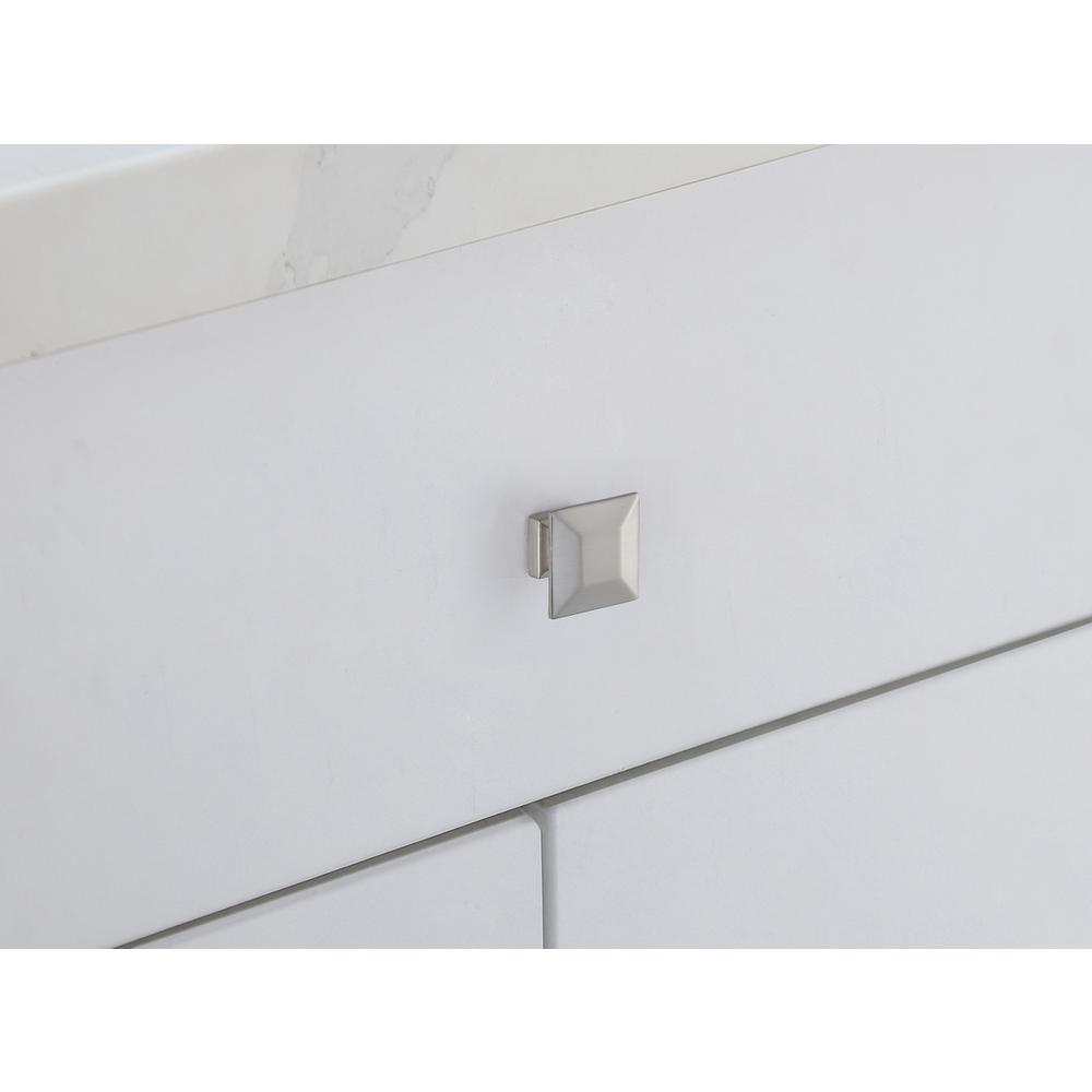 Cecil 1.3" Brushed Nickel Square Knob Multipack (Set of 10). Picture 2