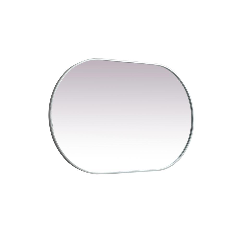 Metal Frame Oval Mirror 30x48 Inch in Silver. Picture 9