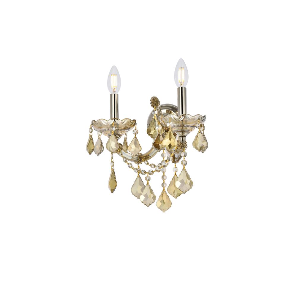 Maria Theresa 2 light Golden Teak Wall Sconce Golden Teak. Picture 2